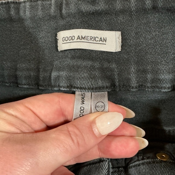 Good American Good Waist Corset Button Fly High Rise Skinny Jeans Black Size 10/ - Picture 4 of 6